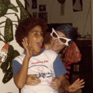 Shelley Bonus and Rain Pryor funning at our house.